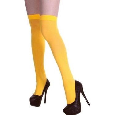 Imagem de Meia Calça 7/8 Lisa Cor Amarela - Fantasias do O,  Adulto, Amarelo