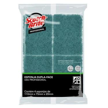 Imagem de Kit com 4 Esponja de Limpeza Dupla Face Profissional SCOTCH Brite 3M