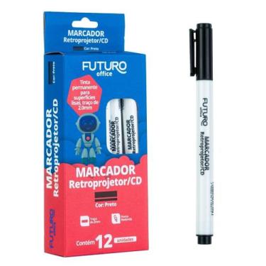 Imagem de Kit com 12 Unidades Caneta Marcador Permanente Retroprojetor 3mm - Fut