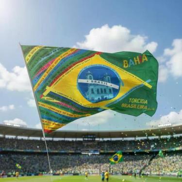Imagem de Bandeira Tecido Bahia Torcida Brasileira com Pimenta sem Haste 90x140 