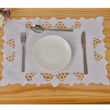 Imagem de Kit Lugar Americano Tulipas 02 Peças 35cm x 50cm Argivai -, Branco