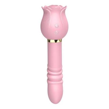 Imagem de Estimulador Ponto G Formato Rosa Pulsação Rosa - MEAME, ROSA, 21CM