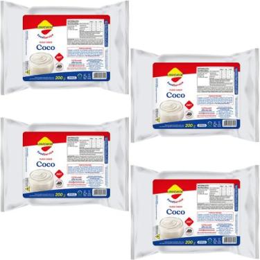 Imagem de Kit com 4 Unidades de Pudim Lowçucar Zero Açucares Sabor Coco 200g