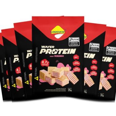 Imagem de Kit 6 Unid. Wafer Protein Lowçucar Sabor Morango 35g