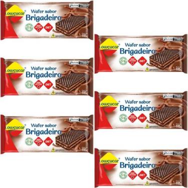 Imagem de Kit 6 Unid. Wafer Lowçucar Zero Açucares Sabor Brigadeiro 115g