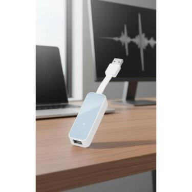 Imagem de Adaptador USB p/ Ethernet Branco 1 Porta Rápida Confiável - Congratula