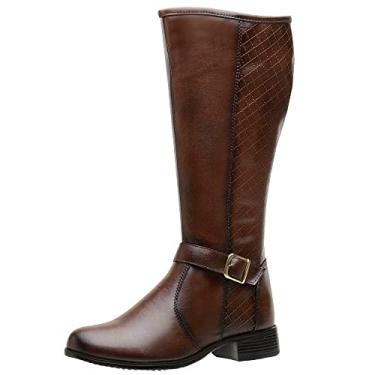 Imagem de Bota Montaria Cano Alto Matelassê Avalon 223T Tamanho:34;Cor:Marrom;Gênero:Mulher