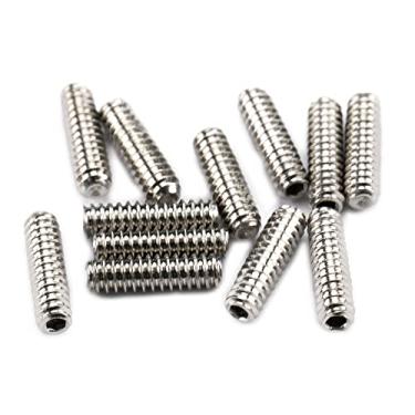 Imagem de Musciclily Pro #4-40X3/8" Parafusos de Aço Inoxidável para Ajuste Altura de Carrinhos da Ponte de Guitarra American Strat Tele Style, Cor Original (12 Peças)