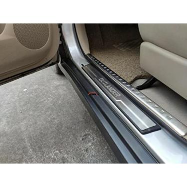 Imagem de GZBFTDH Proteção de Peitoril Soleira da Porta, para Mitsubishi Outlander 2013-2022 Carro Acessórios, Aço Inoxidável Kick Plate Guard de Pedal de Limiar Protetor, Peças para Automóveis