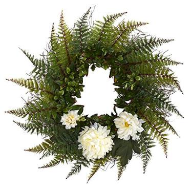 Imagem de Guirlanda artificial de samambaia e crisântemo sortidas de 58,4 cm