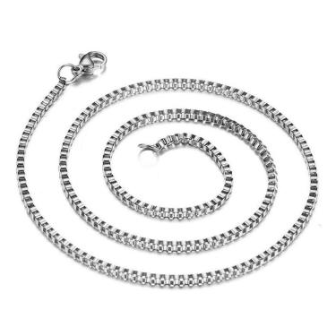 Imagem de Corrente Cordão Masculino Feminino Veneziana 70Cm Aço Inox