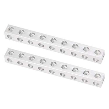 Imagem de Peça de estrutura robótica, feixe quadrado robótico leve de alumínio 2 peças 8 x 8 x 72 mm com 9 furos para base estrutural do robô para máquinas robôs