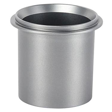 Imagem de Baoblaze Copo de dosagem de café de liga de alumínio Caneca de cheirar Alimentador de pó Distribuidor de café para máquina de espresso para portafilter Coffee Tamper DIY Tools - 58 mm Cinza