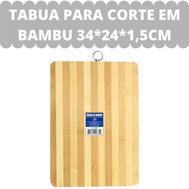 Imagem de Tabua De Carne Madeira Bambu Churrasco Grande 34 X 24cm - Sp Express C