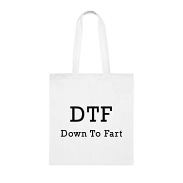 Imagem de Sacola Down To Fart para peidar, bolsa de ombro de peido, sacos reutilizáveis para peido, cesta de Natal de aniversário de peido, Branco