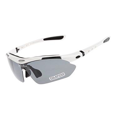 Imagem de RockBros Óculos de sol polarizados para ciclismo, óculos esportivos branco