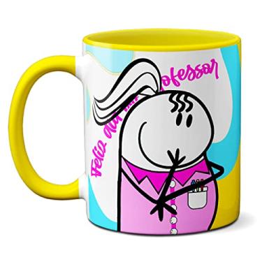 Imagem de Caneca Flork Meme Feliz Dia Dos Professores Profeee Presente (Amarela)