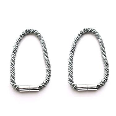 Imagem de Cortinas Magnéticas Cortina Trançada Decoração Cortina Magnética Gravata Fivela Clipe Cortina Amarra, Cinza, 1 Par