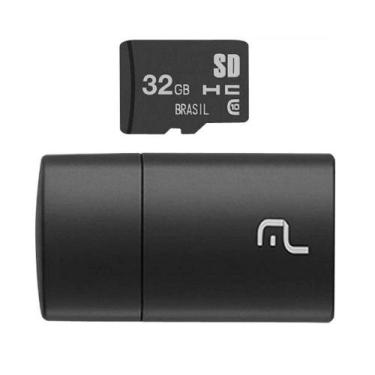 Imagem de Pen Drive Multilaser Mc163 32Gb 2 Em 1 Leitor Usb + Micro Sd Classe 10