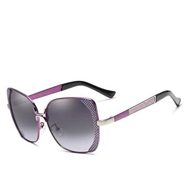 Imagem de Óculos de Sol Polarizados Design Luxo Feminino Feminino Gradiente Borboleta Óculos de Sol Feminino Vintage Grandes Óculos, C04 Roxo, Tamanho Único
