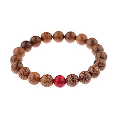 Imagem de Pulseira de ioga de contas de madeira natural de 10 mm masculina elástica budista oração budista pulseira joia - estilo 11, Cristal