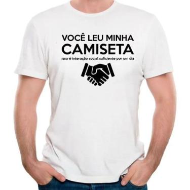 Imagem de Camiseta Interação Social Camisa Antissocial Divertida - Mago Das Cami