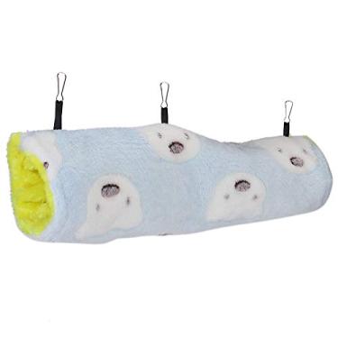 Imagem de Urso Verde Túnel Suspenso Pequeno Pet Túnel de Pelúcia Pendurado Hamster Brinquedos Ninho Quente Túnel Brinquedos para Chinchila Ferret Esquilo Porquinho-da-índia Rato Jogando Dormindo (M)