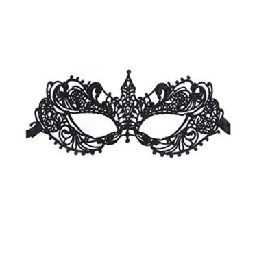 Imagem de DNHCLL Party Lace Mask Halloween Half Face Styling and Sexy Costume Party Mask (Black)