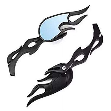 Imagem de OKSTNO Espelhos laterais de motocicleta com ziguezague preta personalizada + parafusos para a maioria das scooters de bicicleta esportivas Suzuki Honda Kawasaki Cruisers Touring Bikes