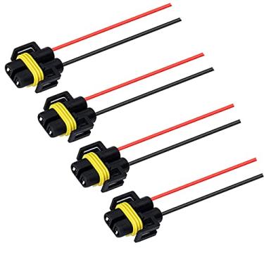 Imagem de BlyilyB Pacote com 4 conectores de farol fêmea H11 H8 880 881 para faróis de neblina