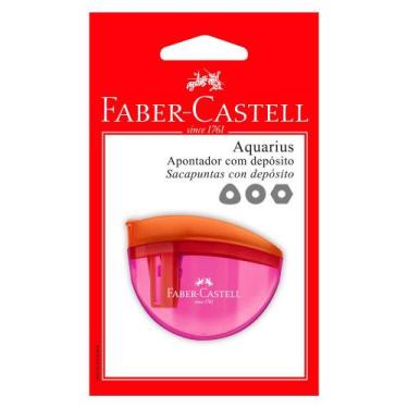 Imagem de Apontador Com Depósito Aquarius Rosa/Laranja - Faber-Castell