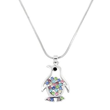 Imagem de Falari Colar com pingente de vida marinha cristal de strass r dio altamente polido 43 cm corrente de cobra, Cristal