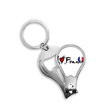 Imagem de Chaveiro abridor de unha I Love France World Flag Heart