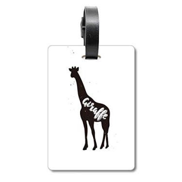 Imagem de Girafa Preto e Branco Animal Maleta Etiqueta Etiqueta de Bagagem Cartão Pendurado Etiqueta Scutcheon, Multicolorido.
