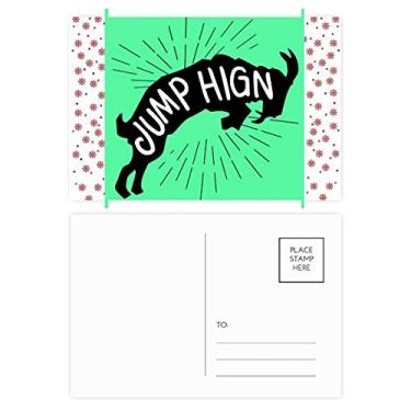 Imagem de Cartão-postal de celebração de flores natalinas naturais de antílope preto com contorno de animal