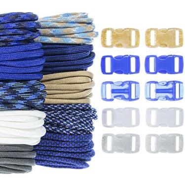 Imagem de Craft County Kits de artesanato de paracord 550 de 30,5 m – para todas as idades e níveis de habilidade – Crie pulseira de paracord, cordão, projetos de chaveiro (Lazúli)