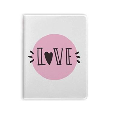Imagem de Diário de capa macia para caderno com citação de amor rosa