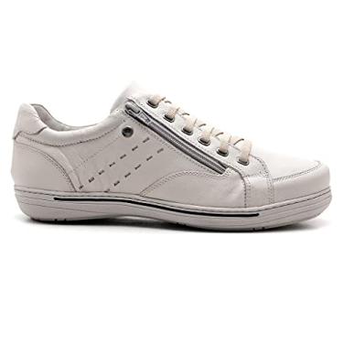 Imagem de Sapatênis Casual Conforto Couro Natural 3009 Tamanho:43;Cor:Natural;Gênero:Homem