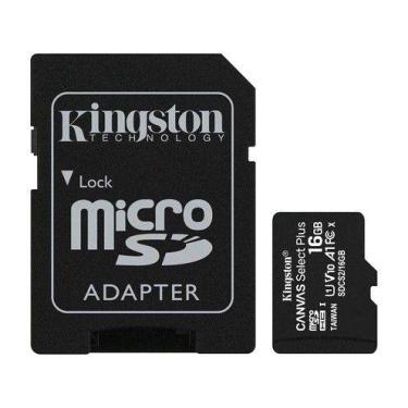 Imagem de Cartão De Memória 16Gb Micro Sd Kingston 10 - Com Adaptador Sd Canvas