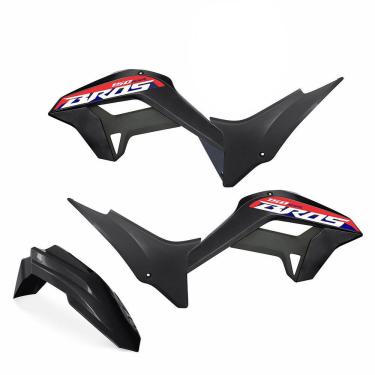 Imagem de Kit Plástico Carenagem Biker Reestyle C/ Adesivos Nxr Bros 125/150 2009 a 2015
