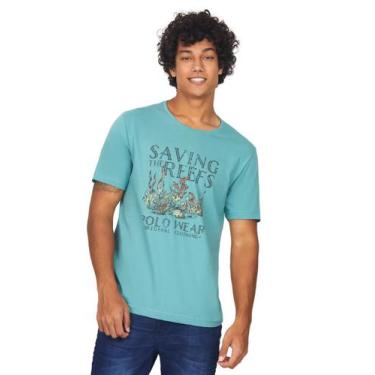 Imagem de Camiseta Masculina Estampa Saving The Reefs Polo Wear Verde Médio