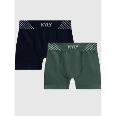 Imagem de Kit 2 Cuecas Boxer Azul/Verde - Kyly