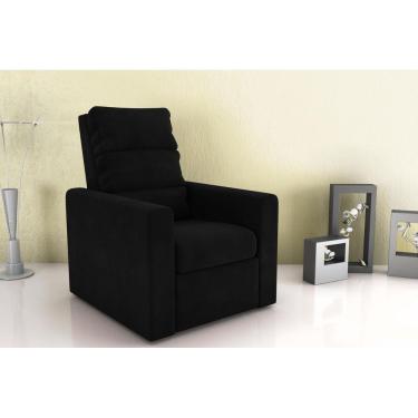Imagem de Poltrona Reclinável MX14 Turin Veludo Preto E451 - Matrix