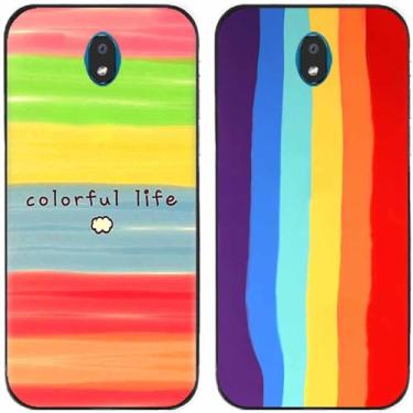 Imagem de 2 peças colorido vida arco-íris impresso TPU gel silicone capa de telefone traseira para LG Series (LG K30 2019)