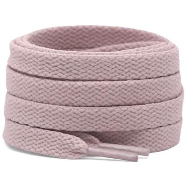 Imagem de DELELE 2 pares de cadarços de sapato plano de 1,5 cm de largura para tênis de corrida atlético, cordas de botas, 38 Naked Pink, 35 inch (90CM)