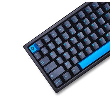 Imagem de Glacier Conjunto completo de teclas de perfil cereja sublimadas tingidas PBT azul para teclados mecânicos compatíveis com layout de teclado 60%/65%/75%/80%/96%/100% (Black Frost)