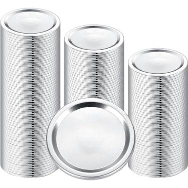 Imagem de 100 unidades, tampas de conserva de boca larga para bola, frascos Kerr - tampas de pote de metal tipo dividido para conservas - material de grau alimentício, 100% ajuste e hermético para frascos de boca regular