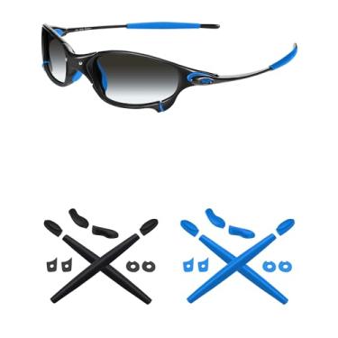 Imagem de Mryok – Kits de reposição para protetores de ouvido para óculos de sol Oakley Juliet – Opções, Sky Blue & Black, One Size