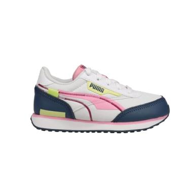 Imagem de PUMA Girl's Future Rider Twofold (Little Kid) Puma White/Dark Denim/Prism Pink 2 Little Kid M