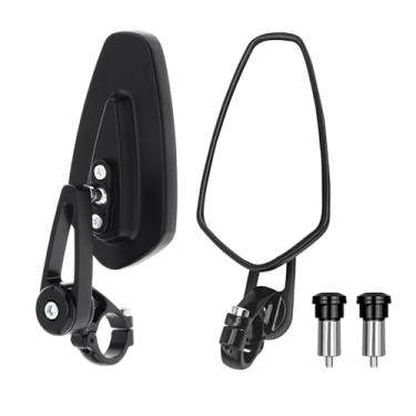 Imagem de Espelhos retrovisores de barra de motocicleta pretos CNC compatíveis com a maioria dos Honda Grom, Yamaha Kawasaki Ducati Suzuki Street Sport Naked Road Bike Cruisers Touring Scooter e mais
